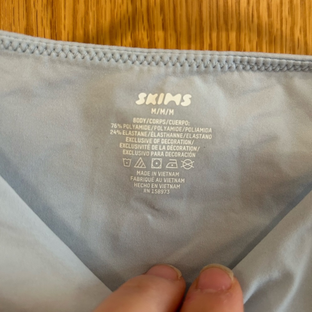 Skims Blue Opal Fits Everybody High Neck Body Suit M - Picture 4 of 7